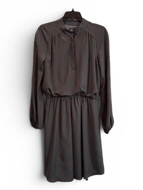 Vince Camuto Gray Mock Neck Women's Long Sleeve Blouson Dress Size 10